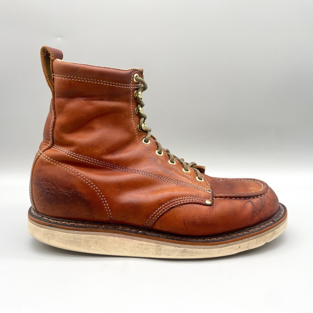 Field N Forest Mens 11.5W Indepence Moc Toe Work Boots Brown Leather Rugged Farm